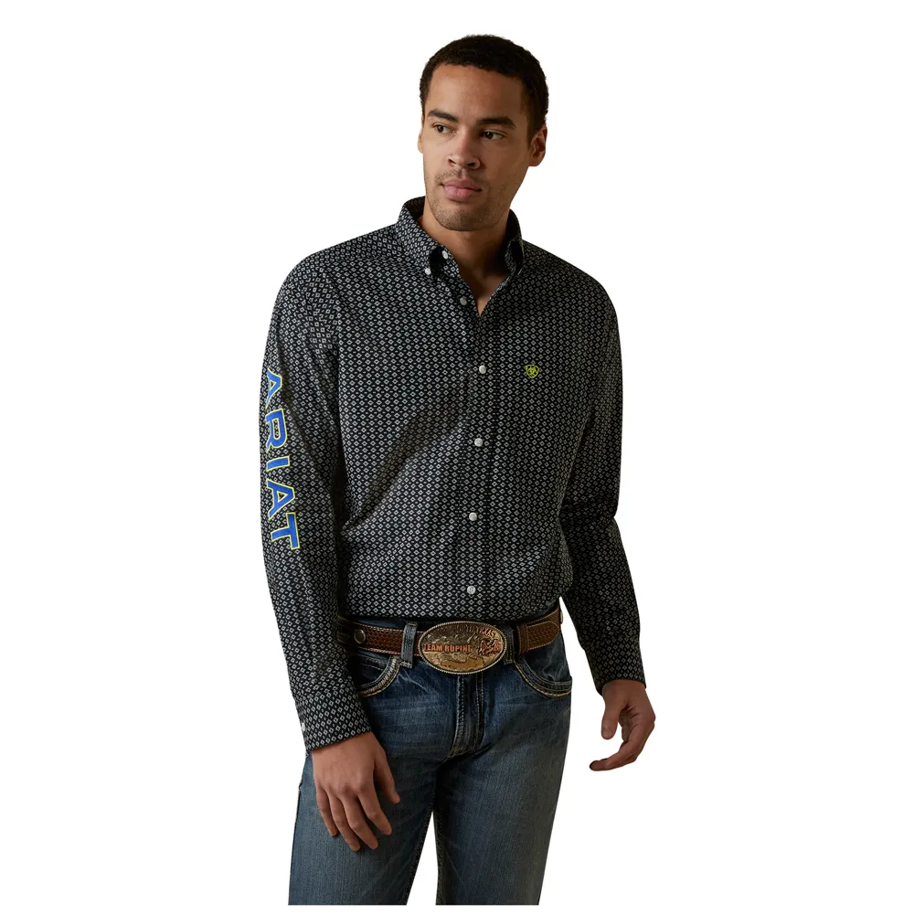 10045064 Ariat Men's TEAM Peyton Long Sleeve Western Shirt - Black