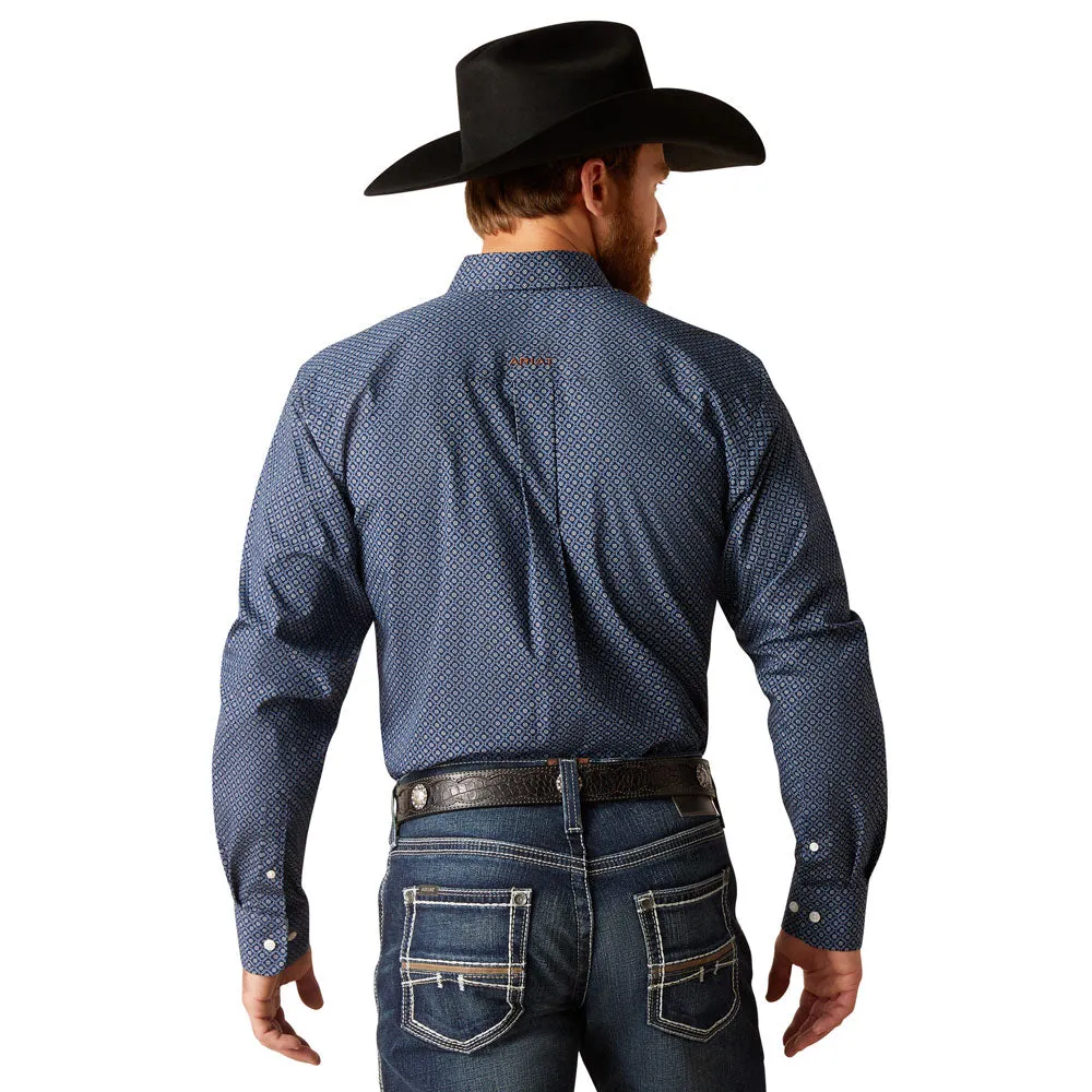 10047199 Ariat Men's Wrinkle Free Keagan Fitted Buttondown Shirt - Darkest Indigo