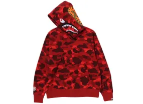 A Bathing Ape Color Camo Shark Pullover Hoodie in Red