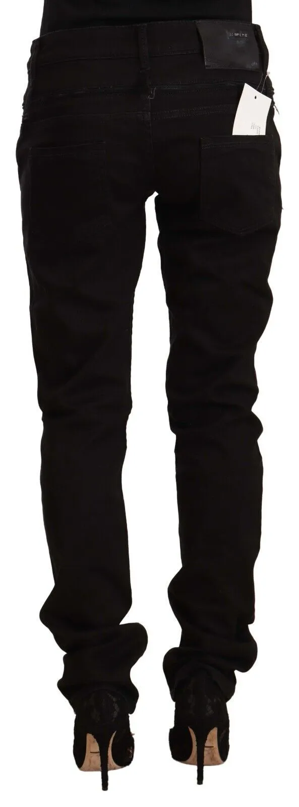 Acht Chic Black Low Waist Skinny Women's Jeans