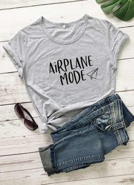 Airplane Mode Vacation Slogan Shirt