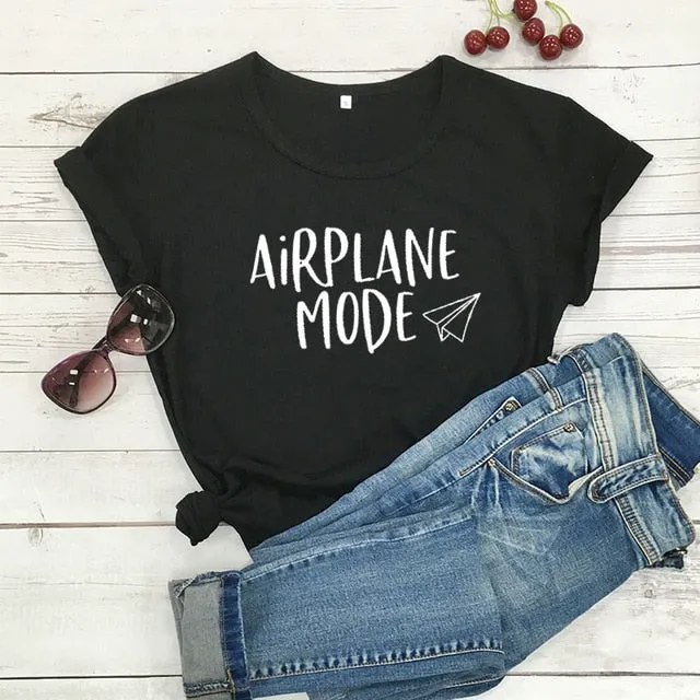 Airplane Mode Vacation Slogan Shirt