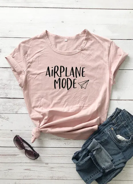 Airplane Mode Vacation Slogan Shirt