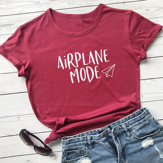 Airplane Mode Vacation Slogan Shirt