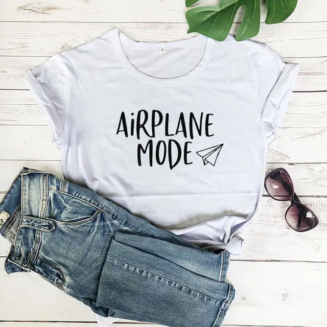 Airplane Mode Vacation Slogan Shirt