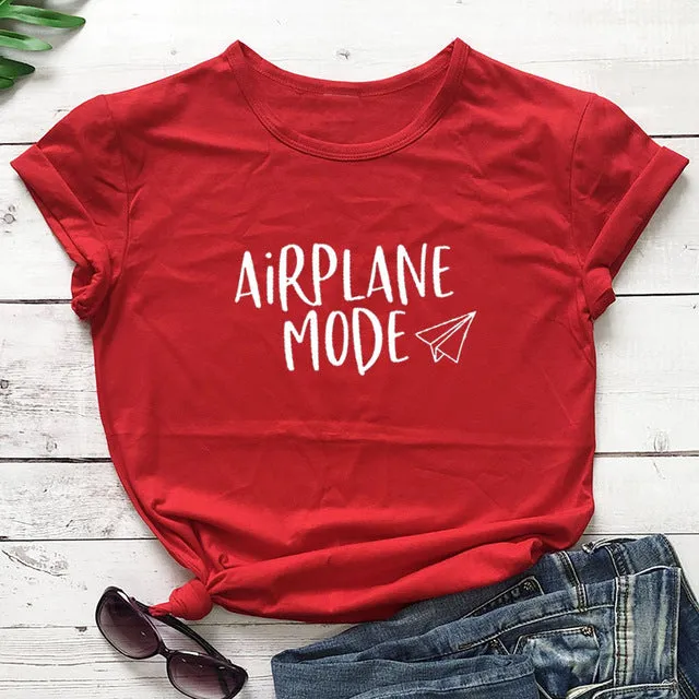 Airplane Mode Vacation Slogan Shirt