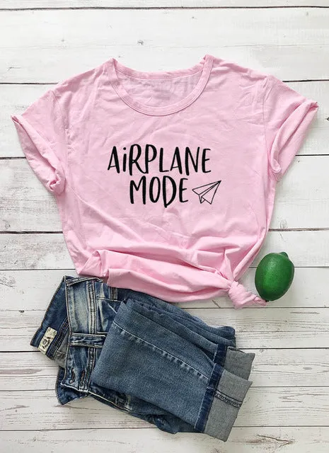 Airplane Mode Vacation Slogan Shirt