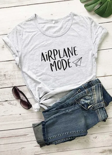 Airplane Mode Vacation Slogan Shirt