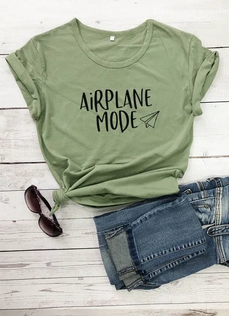 Airplane Mode Vacation Slogan Shirt