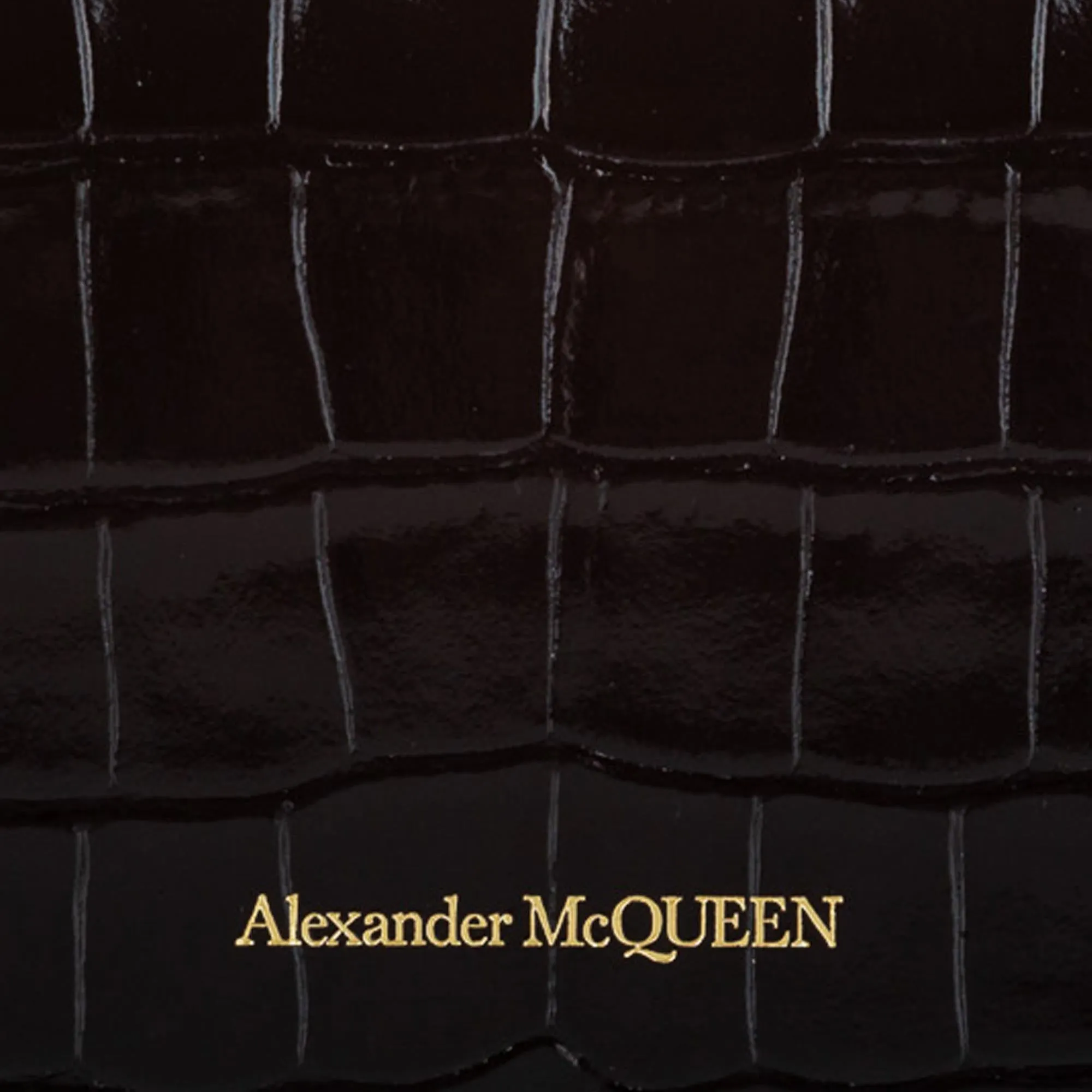Alexander McQueen Croc Embossed Leather Clutch Bag (SHG-27662)