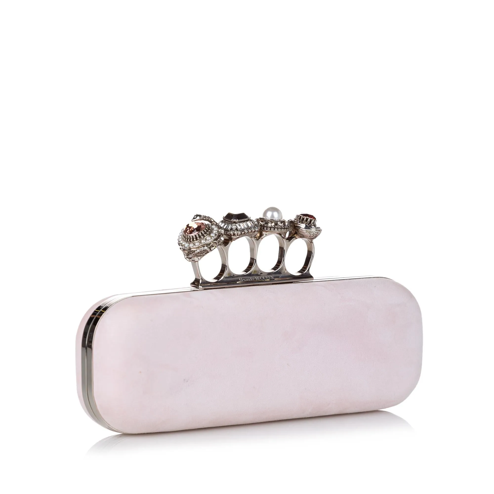 Alexander McQueen Knuckle Leather Clutch Bag (SHG-30586)