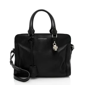 Alexander McQueen Leather Skull Padlock Small Tote (SHF-MYUSpL)