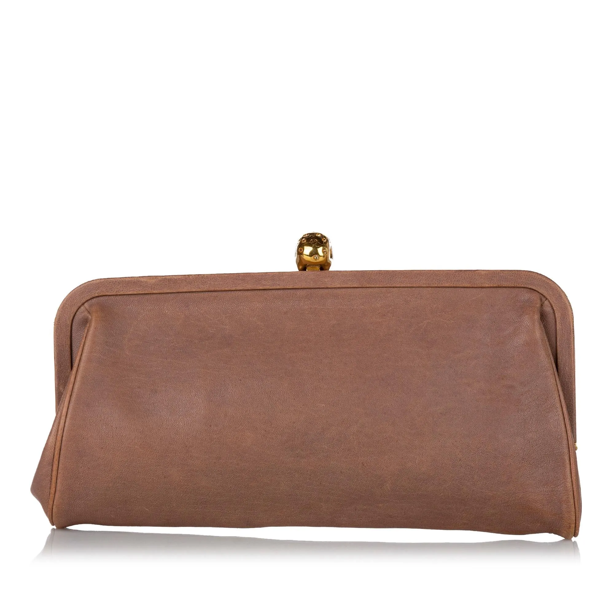 Alexander McQueen Skull Leather Clutch Bag (SHG-30040)