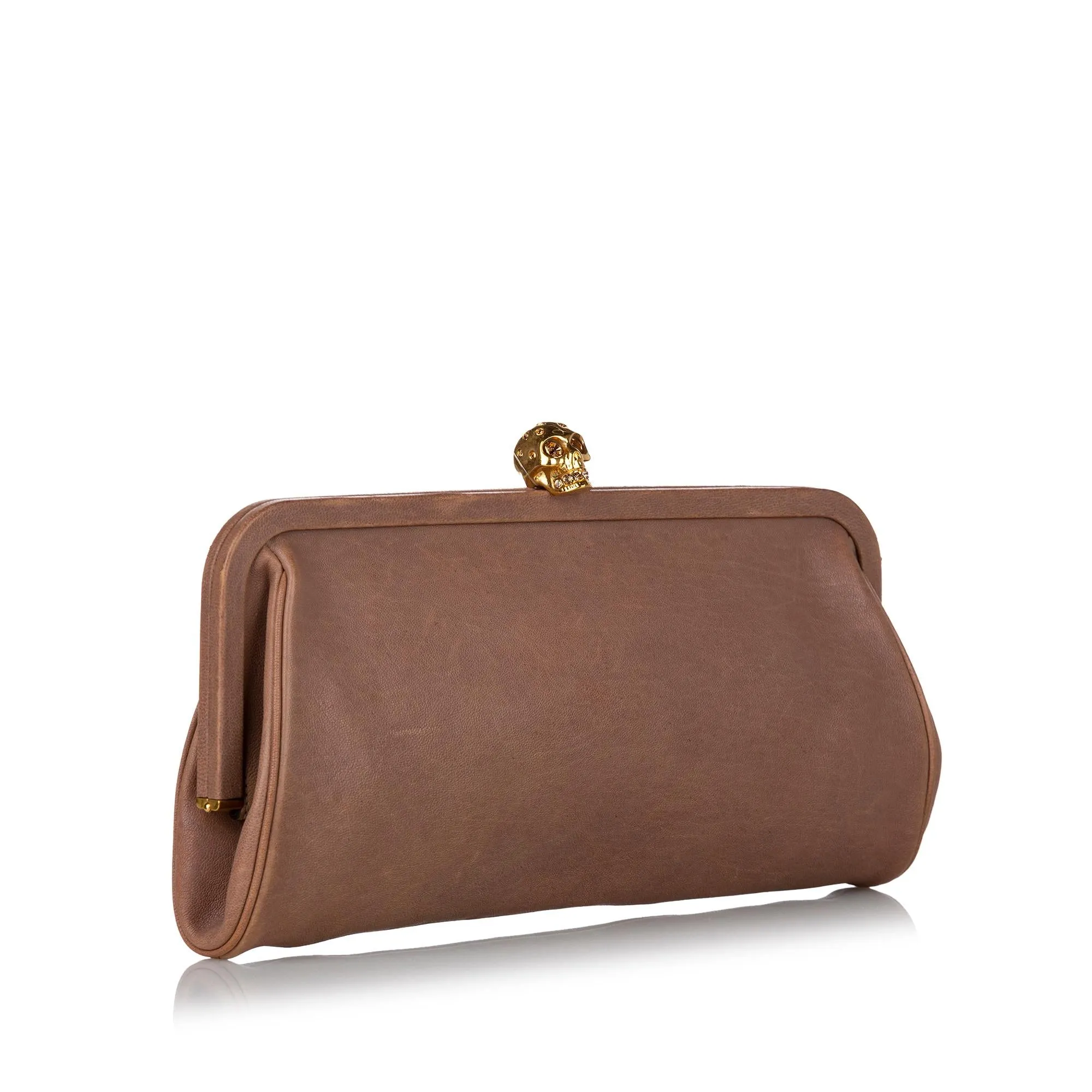 Alexander McQueen Skull Leather Clutch Bag (SHG-30040)