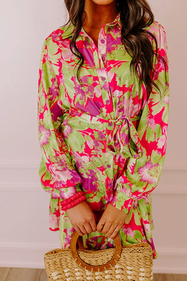 Aloha Attire Satin Floral Dress