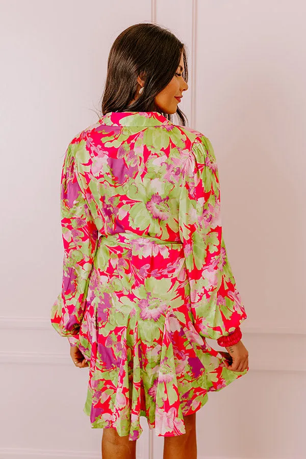 Aloha Attire Satin Floral Dress