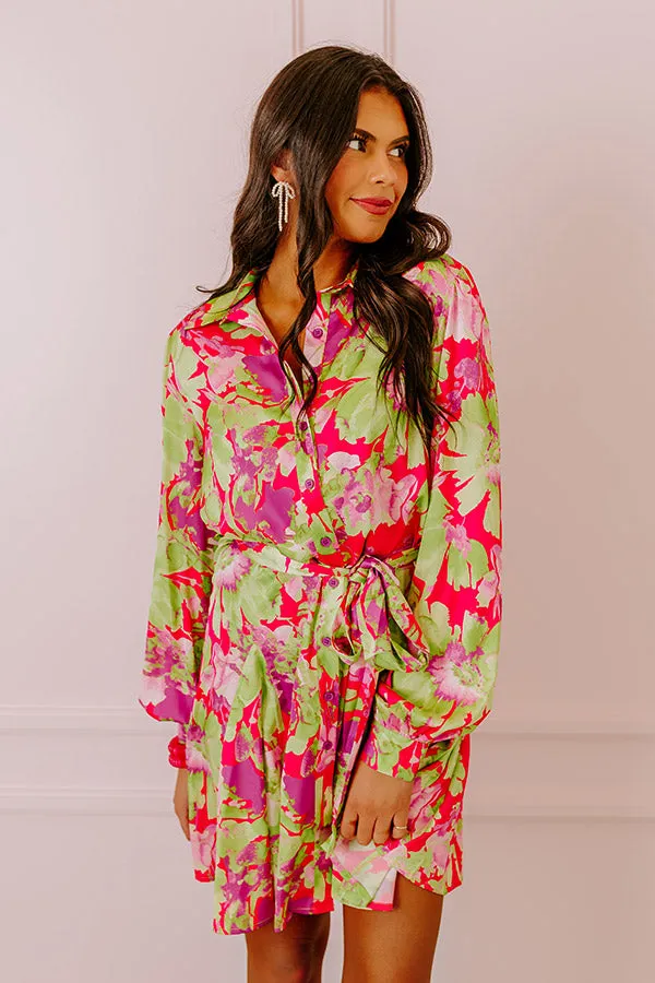 Aloha Attire Satin Floral Dress
