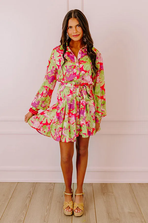 Aloha Attire Satin Floral Dress