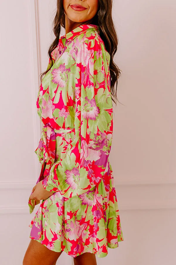 Aloha Attire Satin Floral Dress