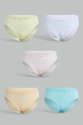 Assorted Bikini Briefs Set For Senior Girls (Pack Of 5)