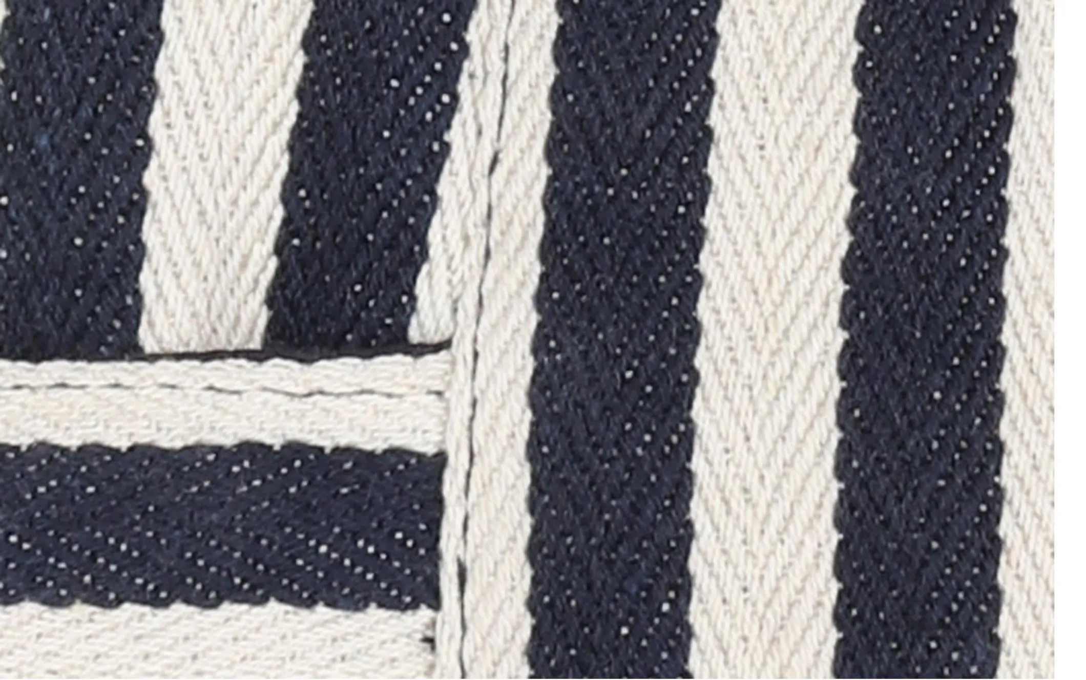 Astrid Women Blue Stripe Jacquard Cotton Rope Shoulder Bag With Tassels