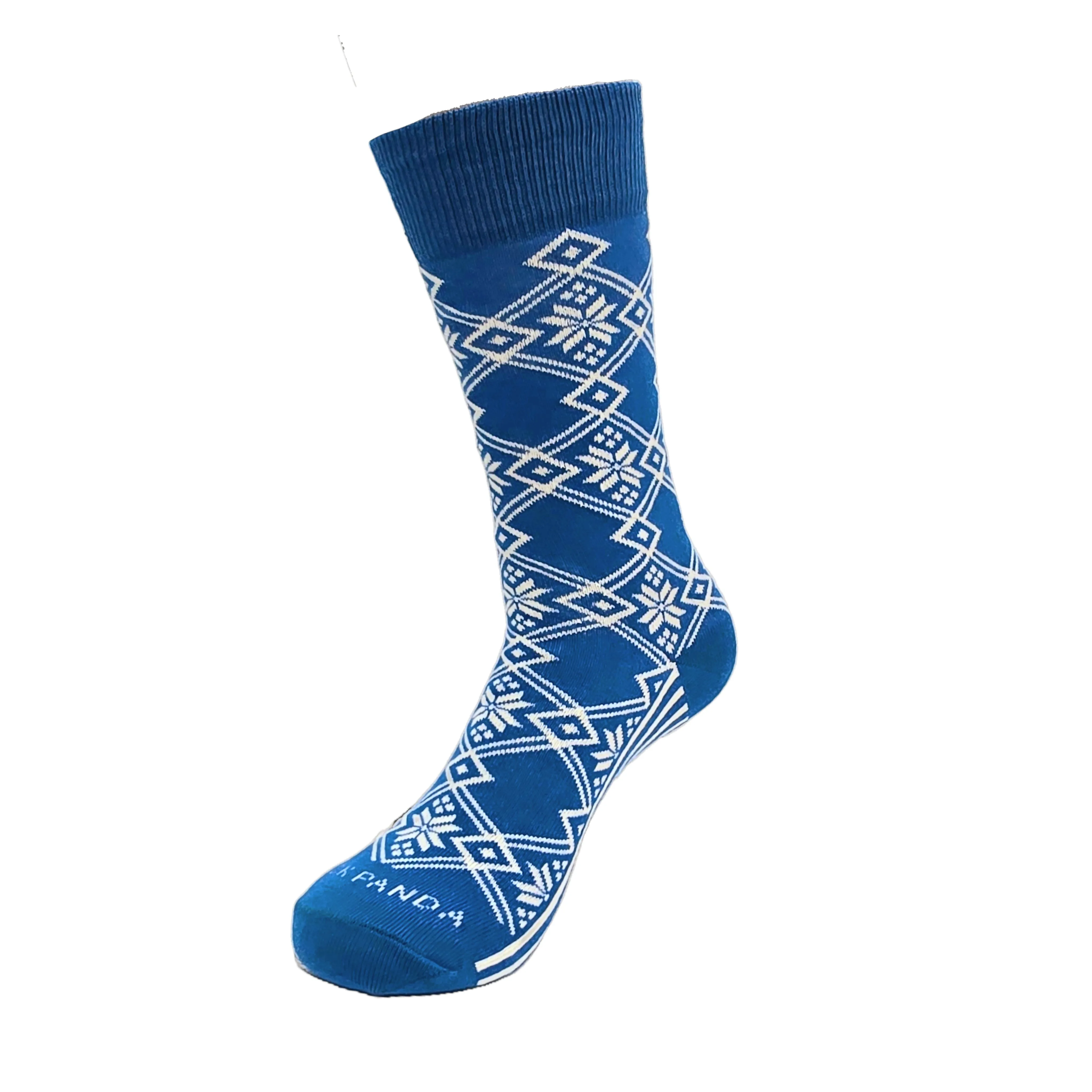 Blue Snowflake Socks the Sock Panda (Adult Small - Shoe Sizes 2-5)
