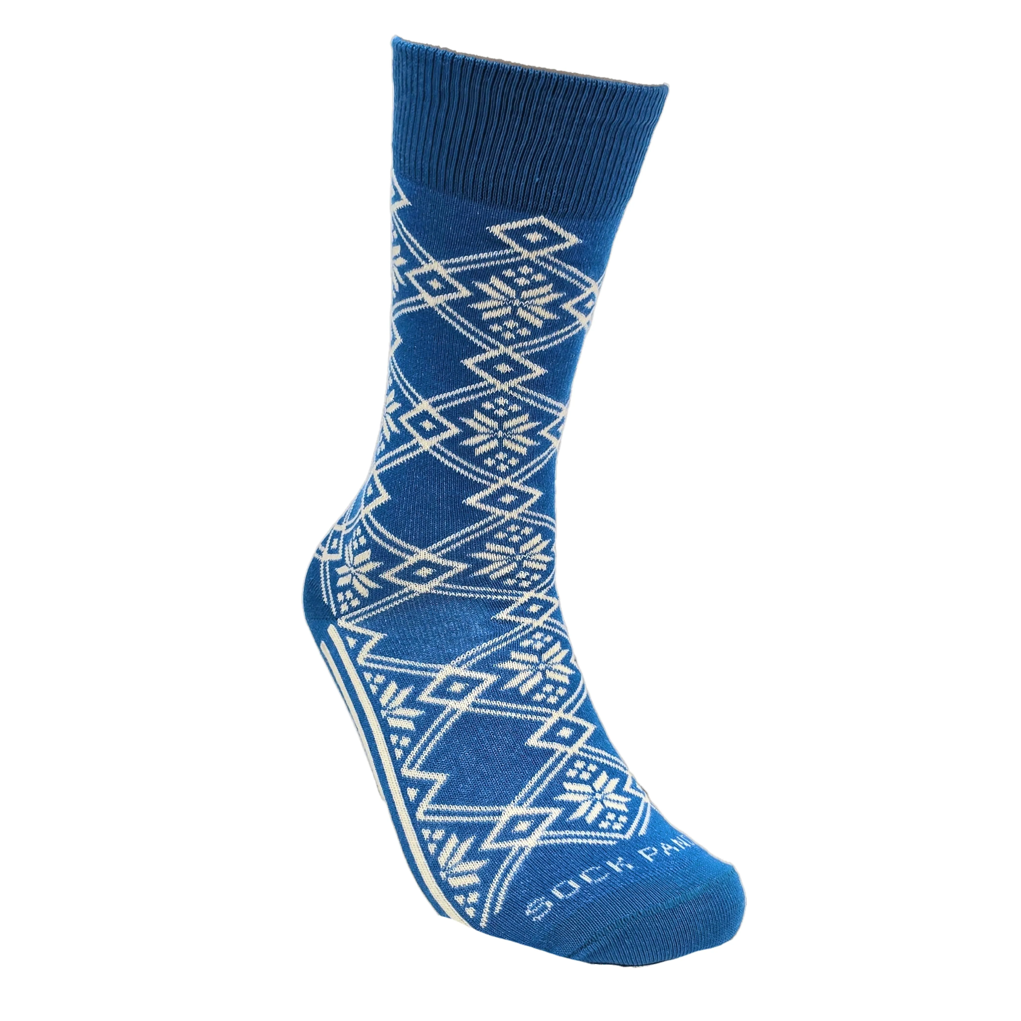 Blue Snowflake Socks the Sock Panda (Adult Small - Shoe Sizes 2-5)