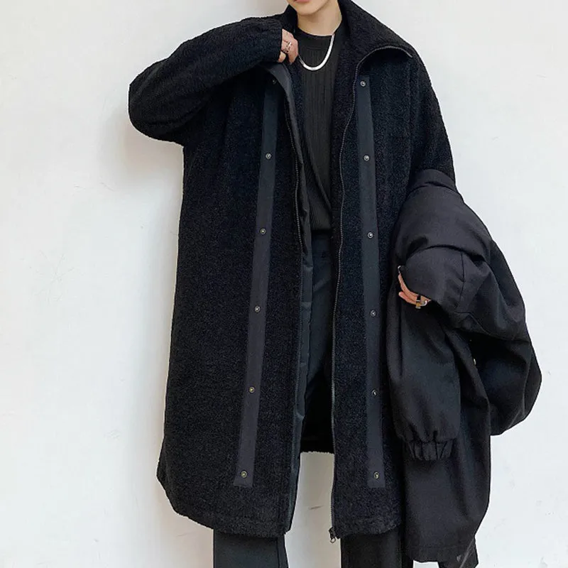 Casual Detachable Faux Lamb Plush Hooded Coat