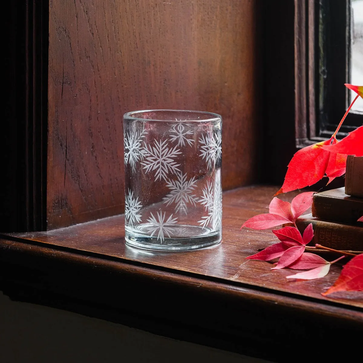 Claymore Glass Etched Snowflake Votive 10cm