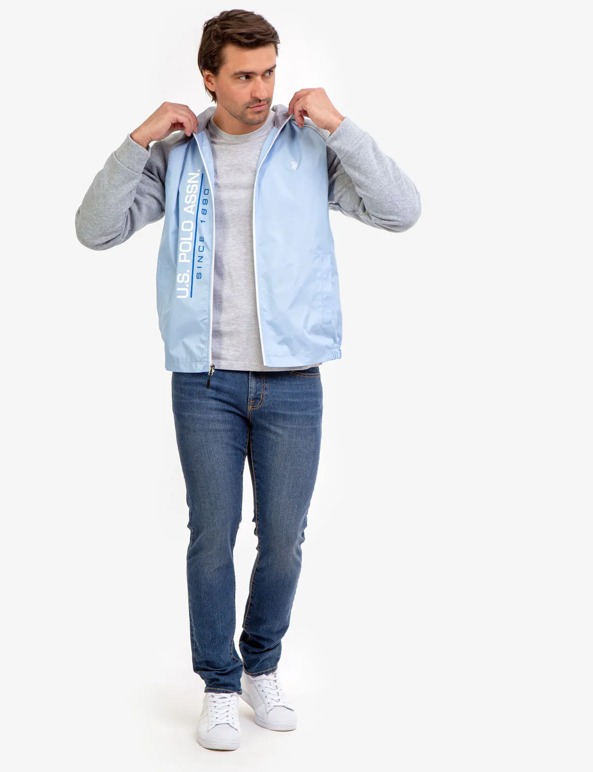 COLORBLOCK FLEECE HOODED JACKET