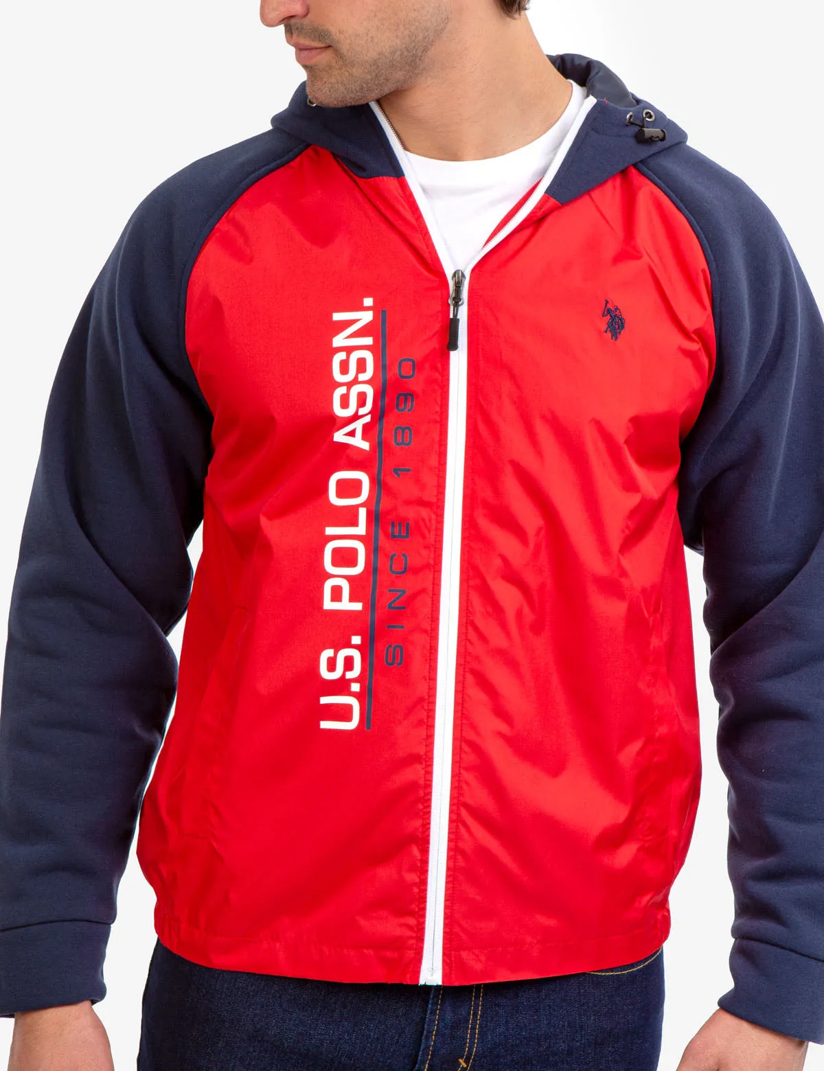 COLORBLOCK FLEECE HOODED JACKET