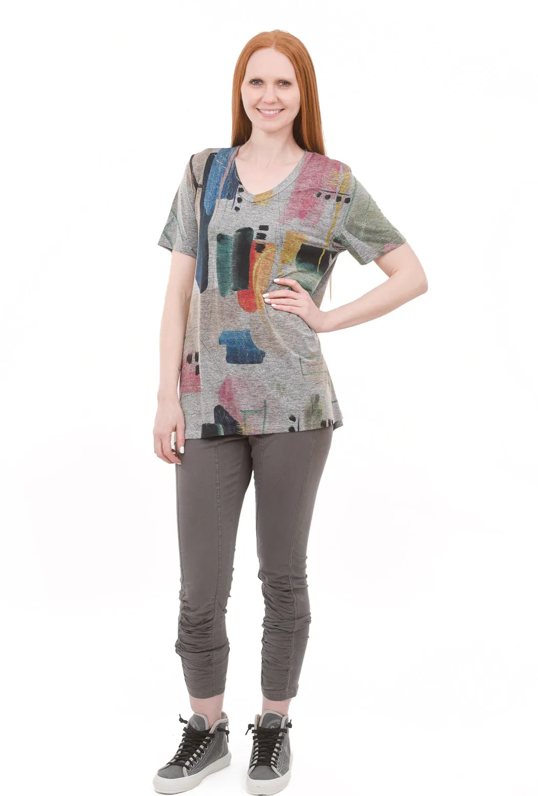 Dreaming Slinky Knit Tee, Gray