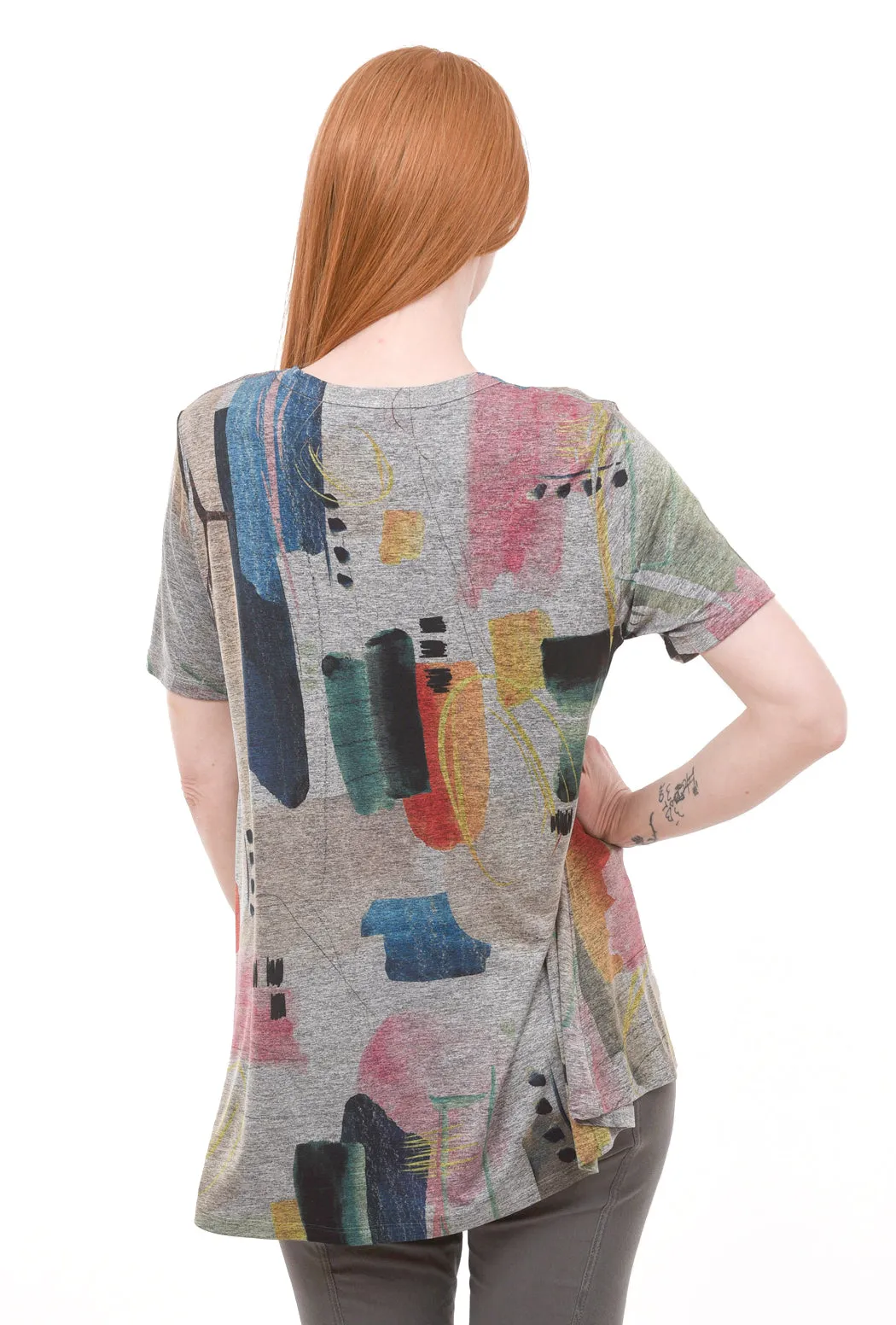 Dreaming Slinky Knit Tee, Gray