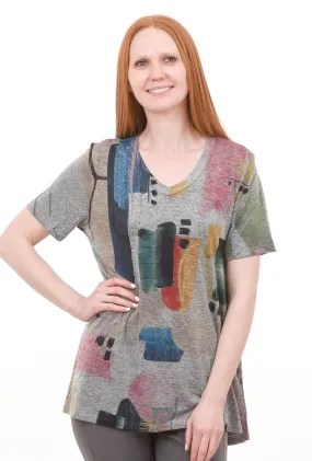 Dreaming Slinky Knit Tee, Gray