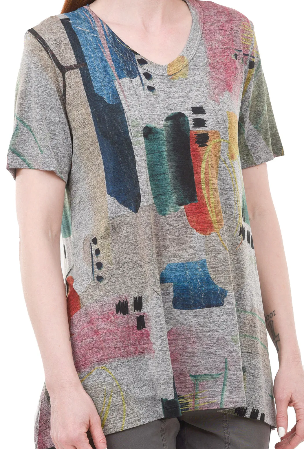 Dreaming Slinky Knit Tee, Gray