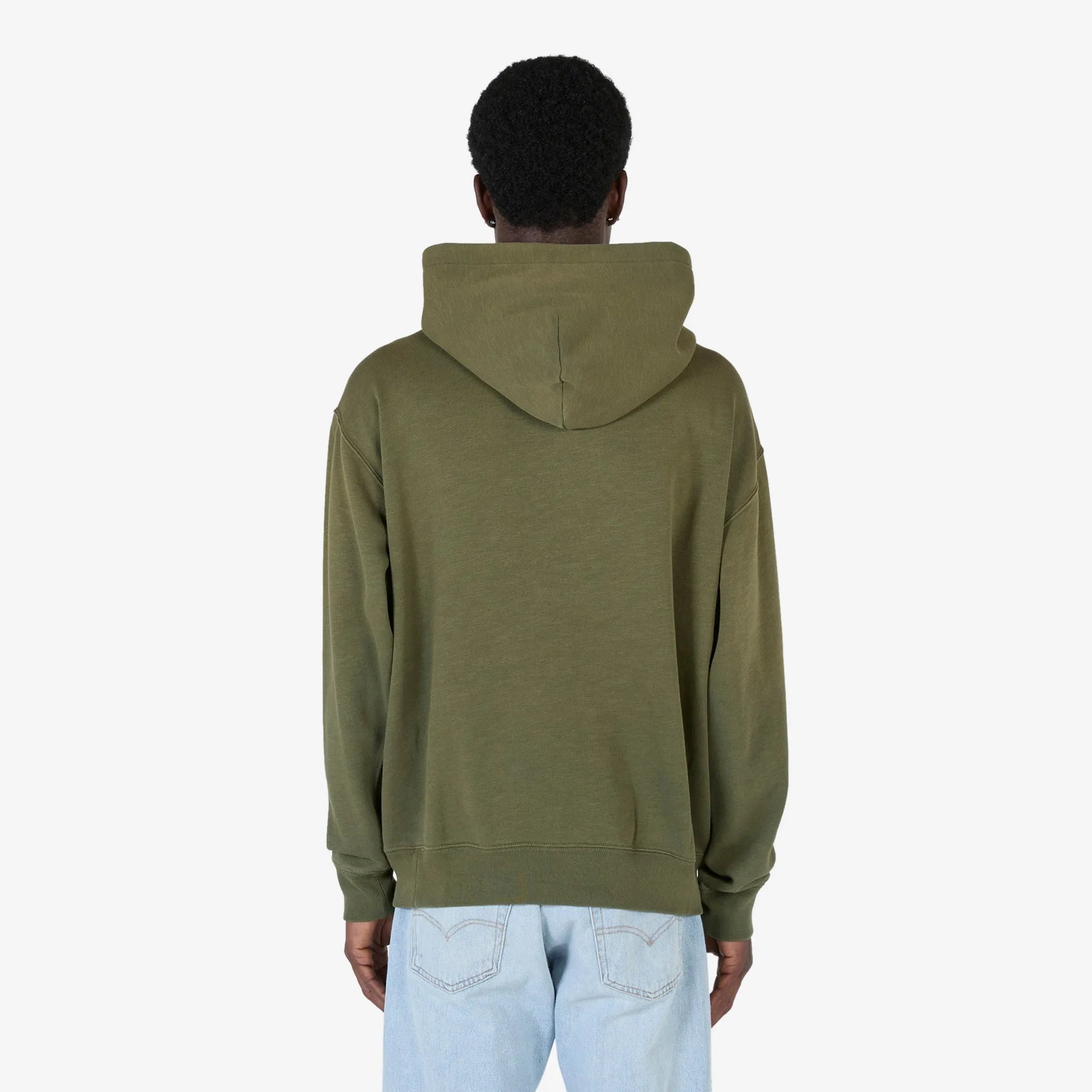 Embroidered Graphic Fleece Hoodie Dark Sage