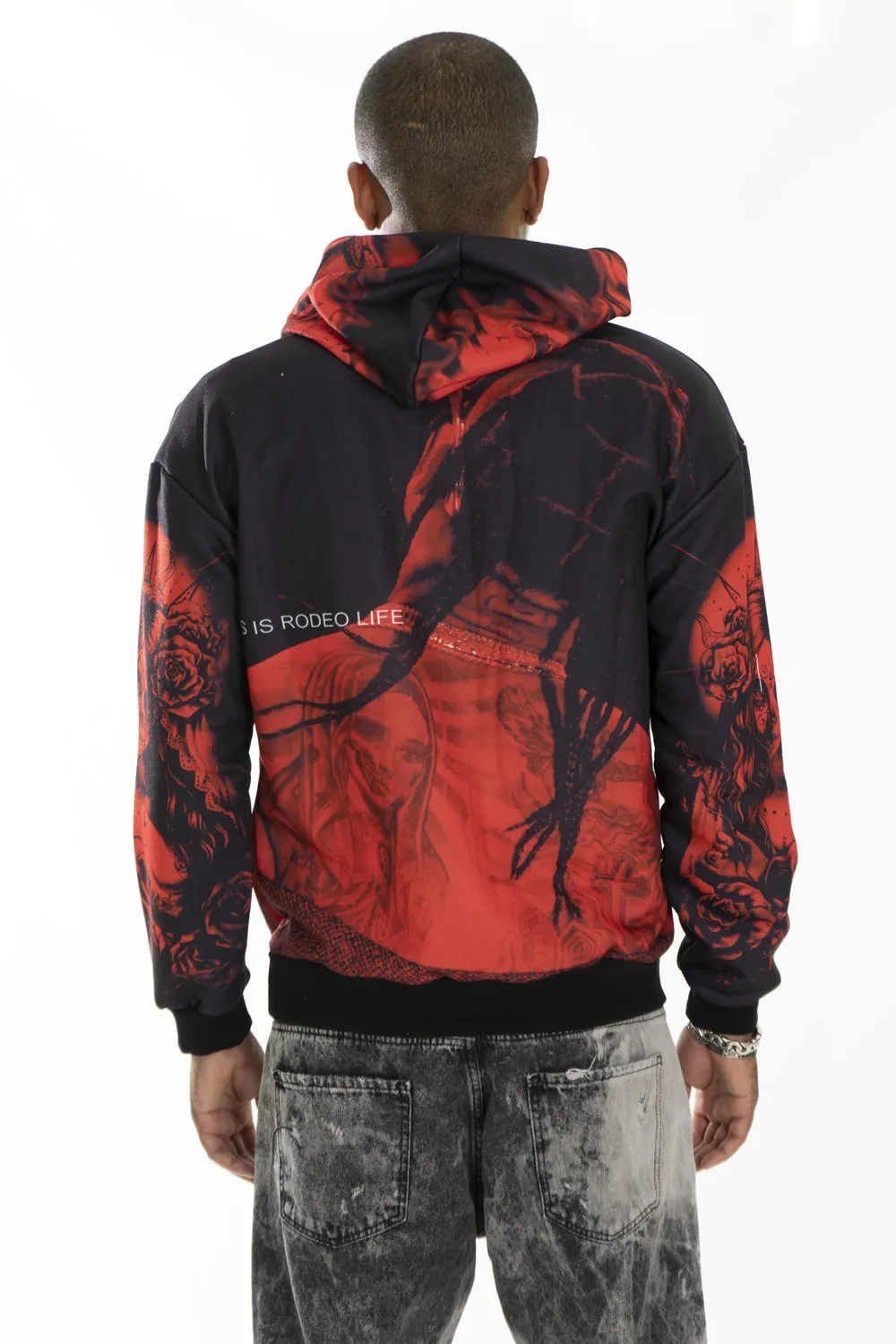 Felpa Uomo Sublimatica Red Art. Fe168