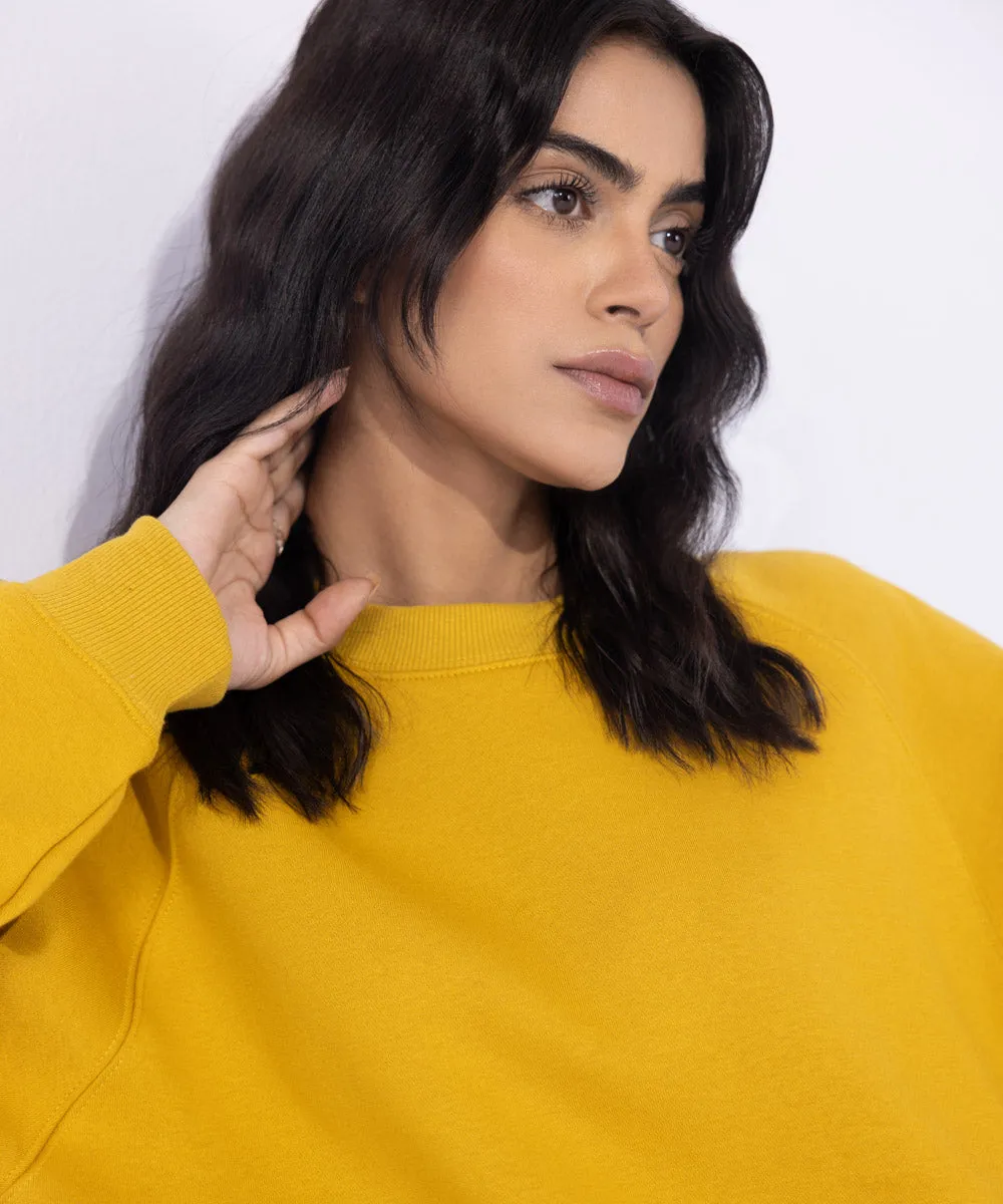 Fleece Sweatshirt with Raglan Sleeves