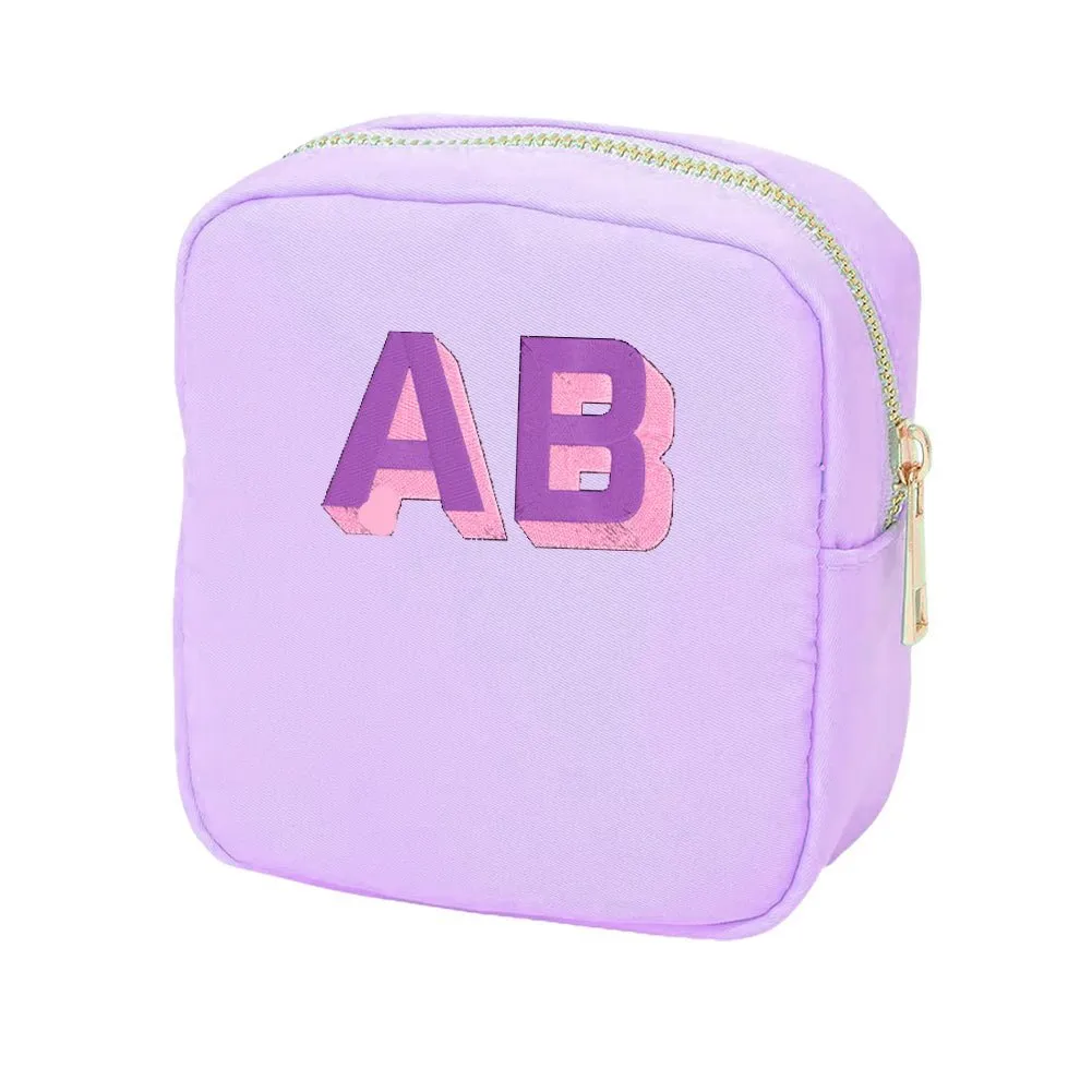 Initialed Shadow Block Small Pouch