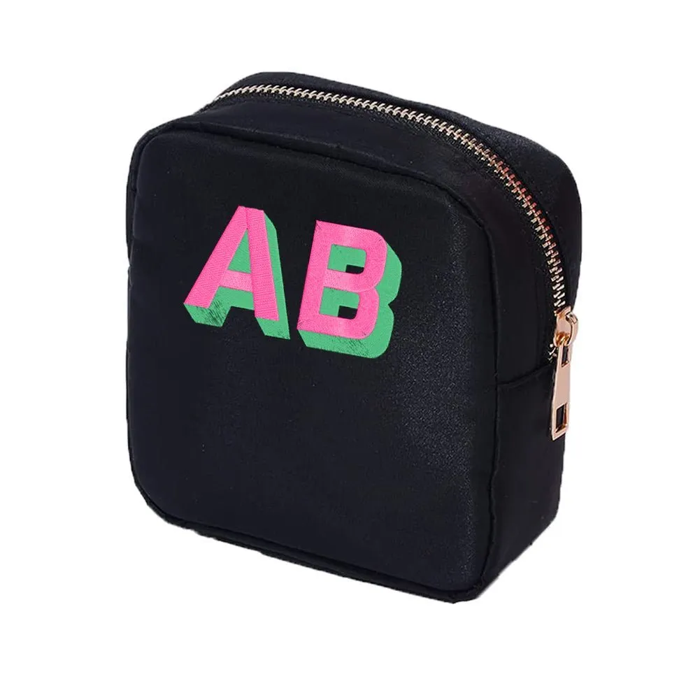 Initialed Shadow Block Small Pouch