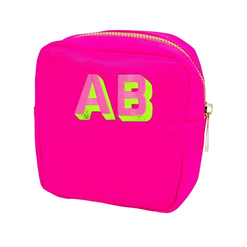Initialed Shadow Block Small Pouch