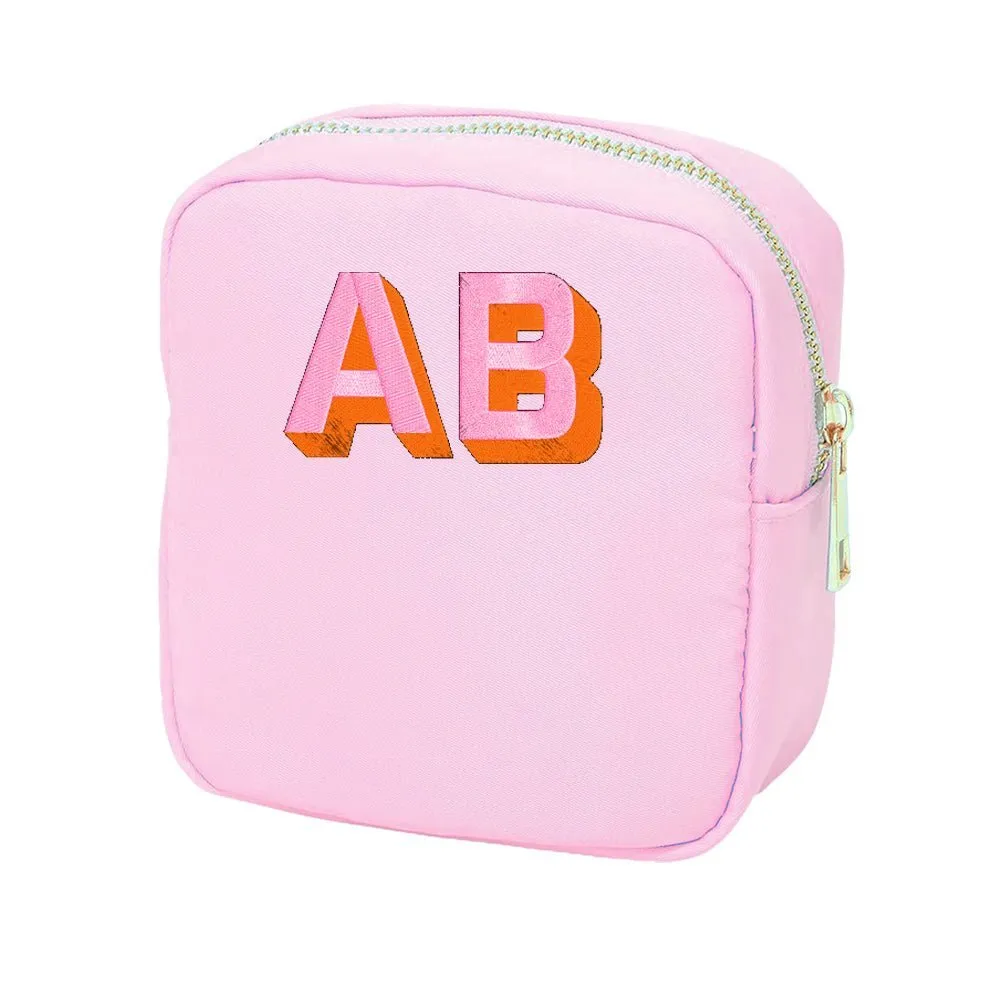 Initialed Shadow Block Small Pouch