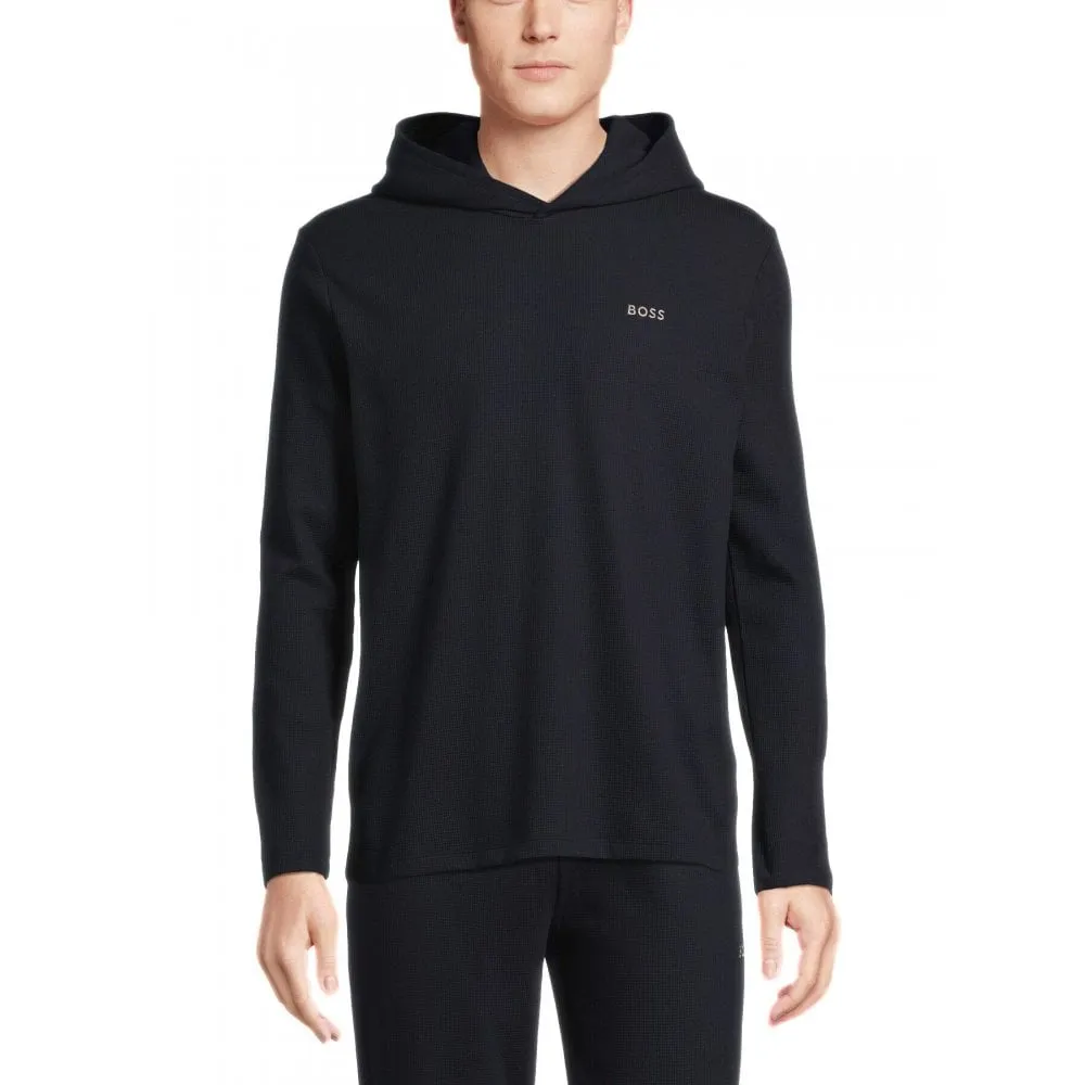 Lightweight Mini Waffle Jersey Hoodie, Navy