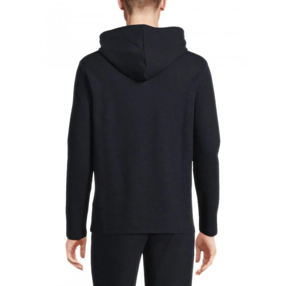 Lightweight Mini Waffle Jersey Hoodie, Navy