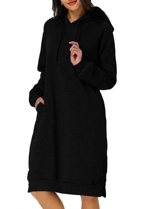 Long Split Hooded Dress