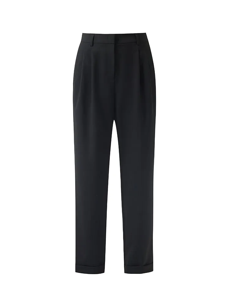 Machine Washable Wool Women Tapered Pants
