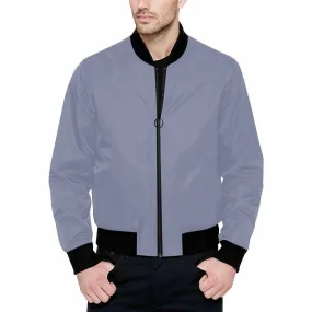 Mens Jacket, Cool Gray And Black Bomber Jacket