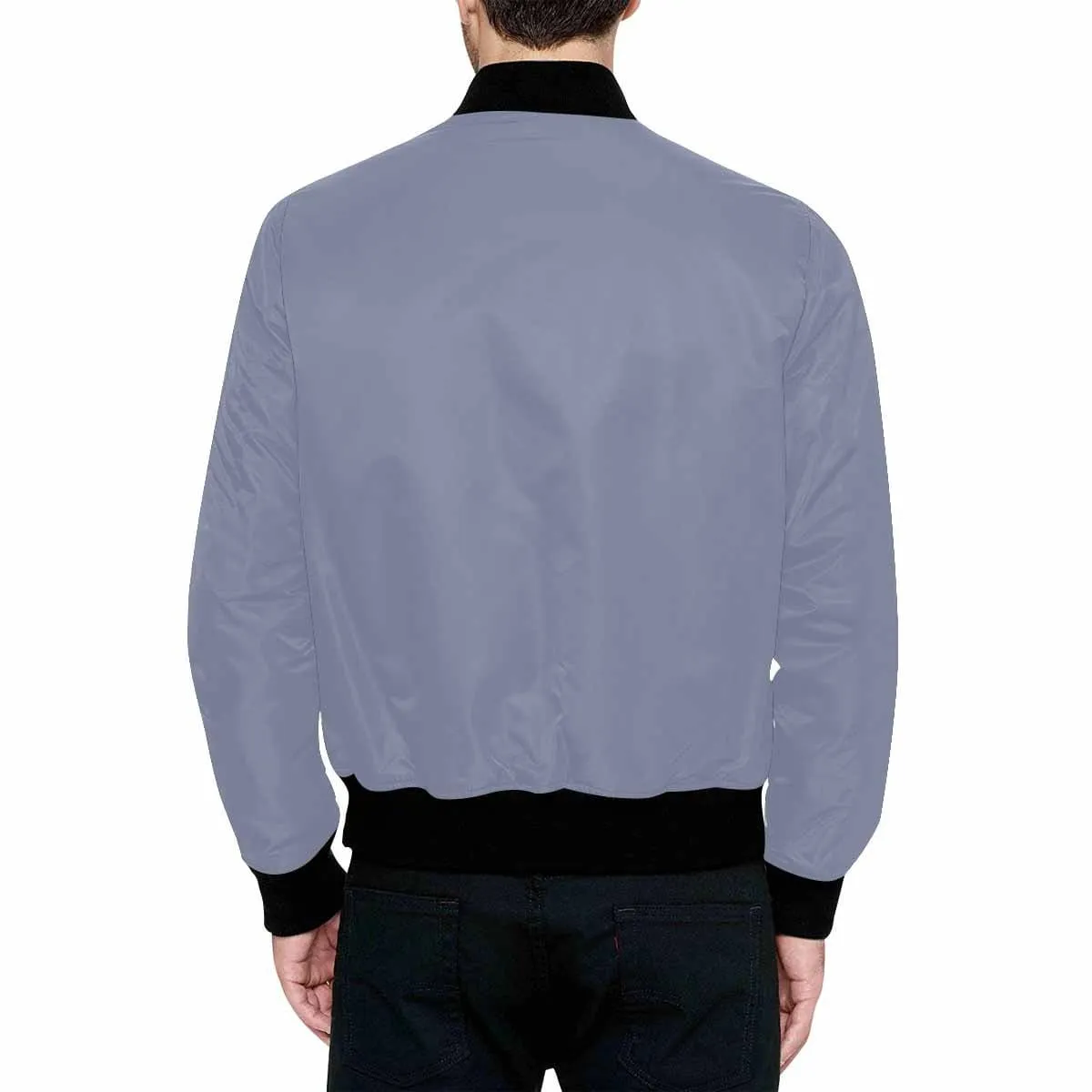 Mens Jacket, Cool Gray And Black Bomber Jacket