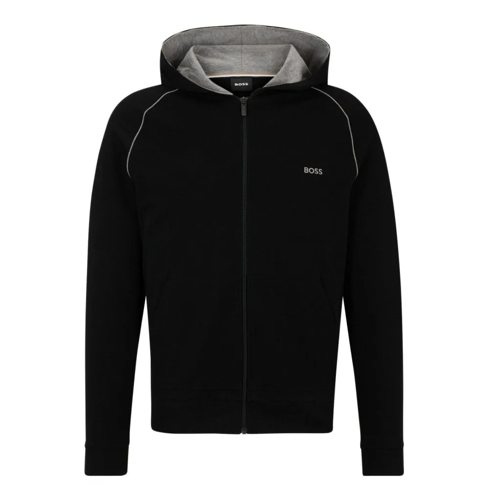 Mix & Match Zip-Thru Loungewear Hoodie, Black/grey