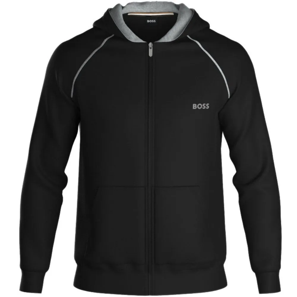 Mix & Match Zip-Thru Loungewear Hoodie, Black/grey
